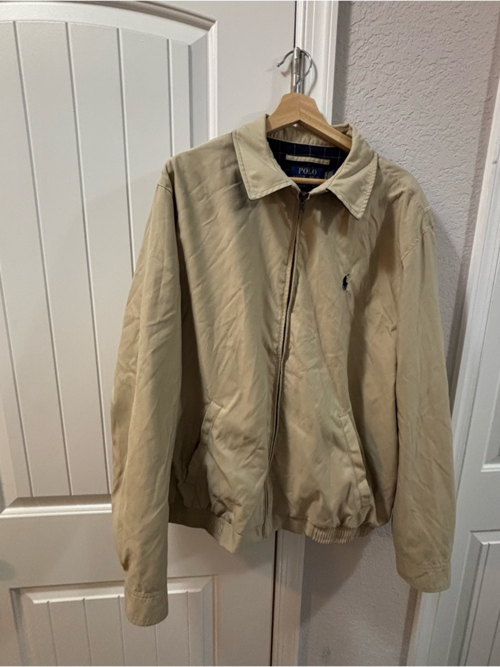 Ralph Lauren Men's Light Beige Zip-Front Shirt Jacket
